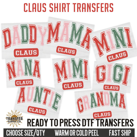 Matching Family Claus Christmas Dtf,  Western Christmas Ready To Press DTF Transfers, Ready To Press DTF Film Transfer, DTF Transfer