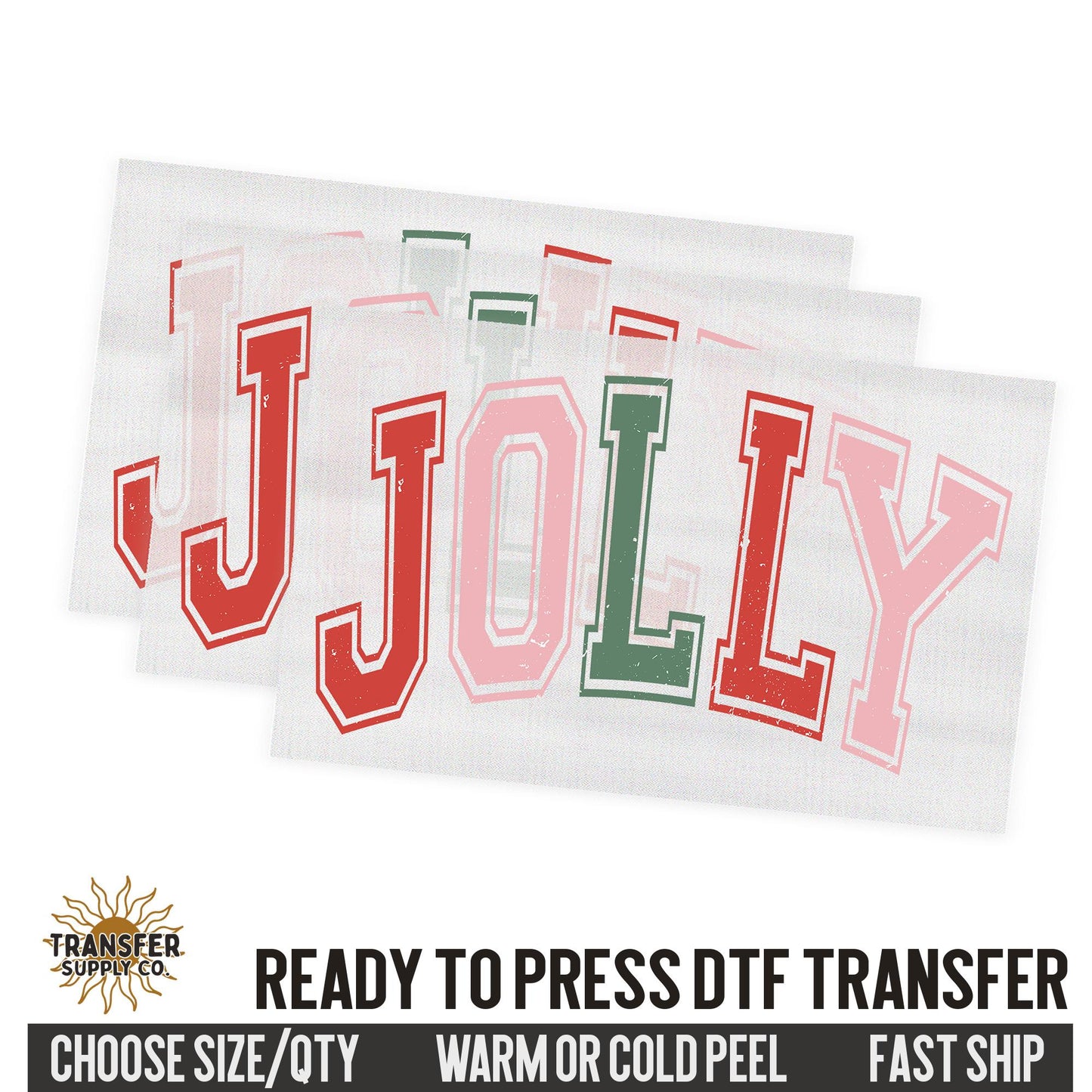 Jolly Christmas Dtf,  Christmas Ready To Press DTF Transfers, Ready To Press DTF Film Transfer, DTF Transfer