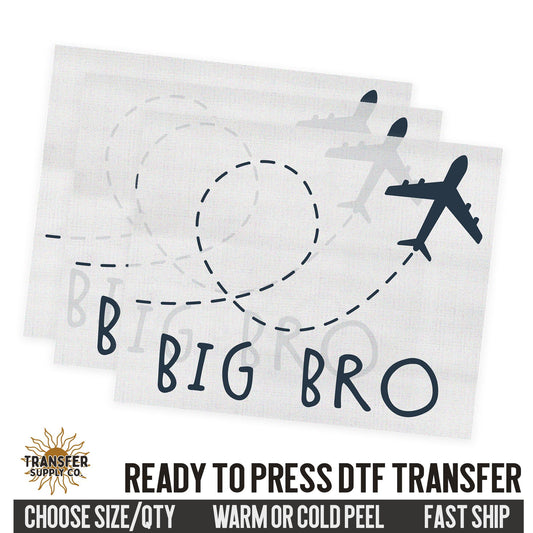 Big Bro Airplane, Family Ready To Press DTF Transfer, Dtf Transfer Print, Printed Dtf Transfer, Transfer Ready To Press