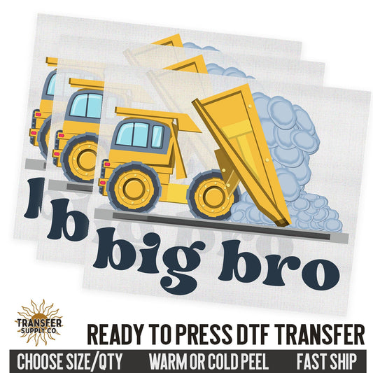 Big Bro Dump Truck, Family Ready To Press DTF Transfer, Dtf Transfer Print, Printed Dtf Transfer, Transfer Ready To Press