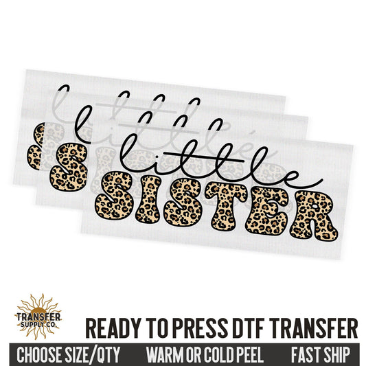 Little Sister Leopard, Family Ready To Press DTF Transfer, Dtf Transfer Print, Printed Dtf Transfer, Transfer Ready To Press