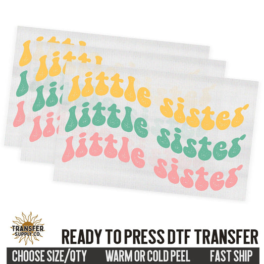 Little Sister Sibling, Family Ready To Press DTF Transfer, Dtf Transfer Print, Printed Dtf Transfer, Transfer Ready To Press