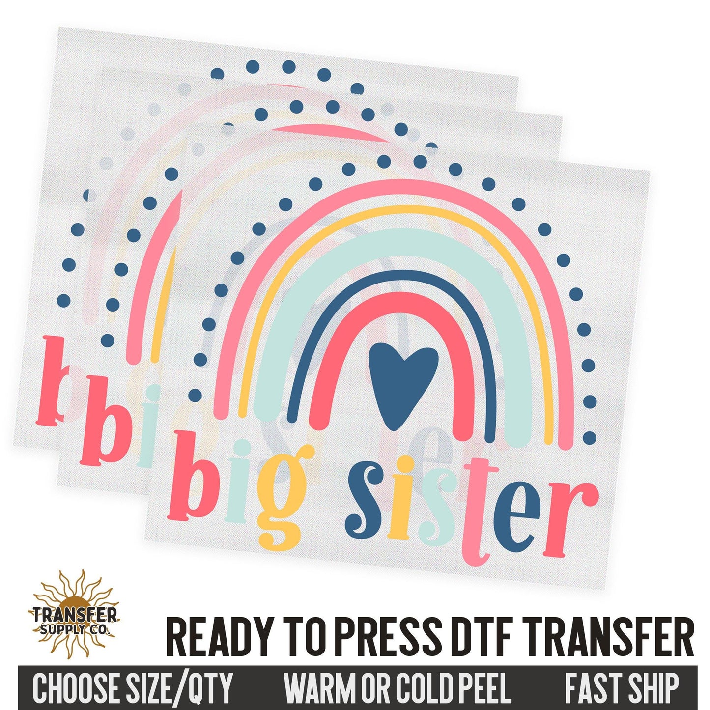 Big Sister Sibling, Family Ready To Press DTF Transfer, Dtf Transfer Print, Printed Dtf Transfer, Transfer Ready To Press