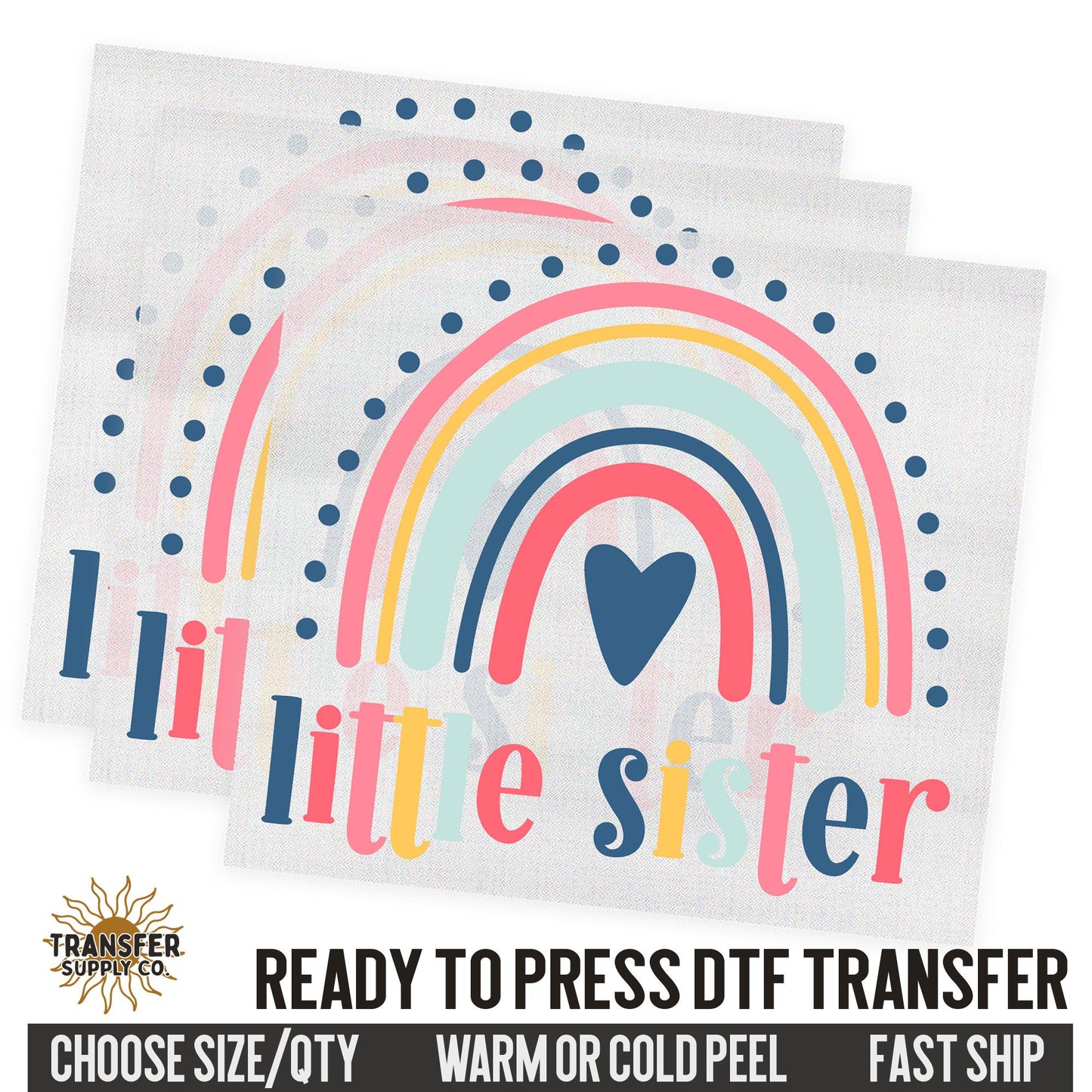 Little Sister Sibling, Family Ready To Press DTF Transfer, Dtf Transfer Print, Printed Dtf Transfer, Transfer Ready To Press