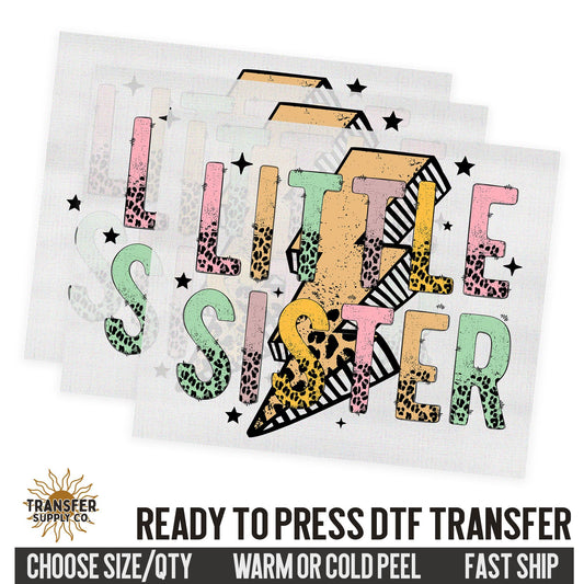 Little Sister Sibling, Family Ready To Press DTF Transfer, Dtf Transfer Print, Printed Dtf Transfer, Transfer Ready To Press