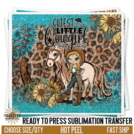 Cutest Little Cowgirl Sublimation Transfer | Sublimation Tumbler Wrap, Sublimation Tumbler Transfers, Ready to Press Sublimation Transfer