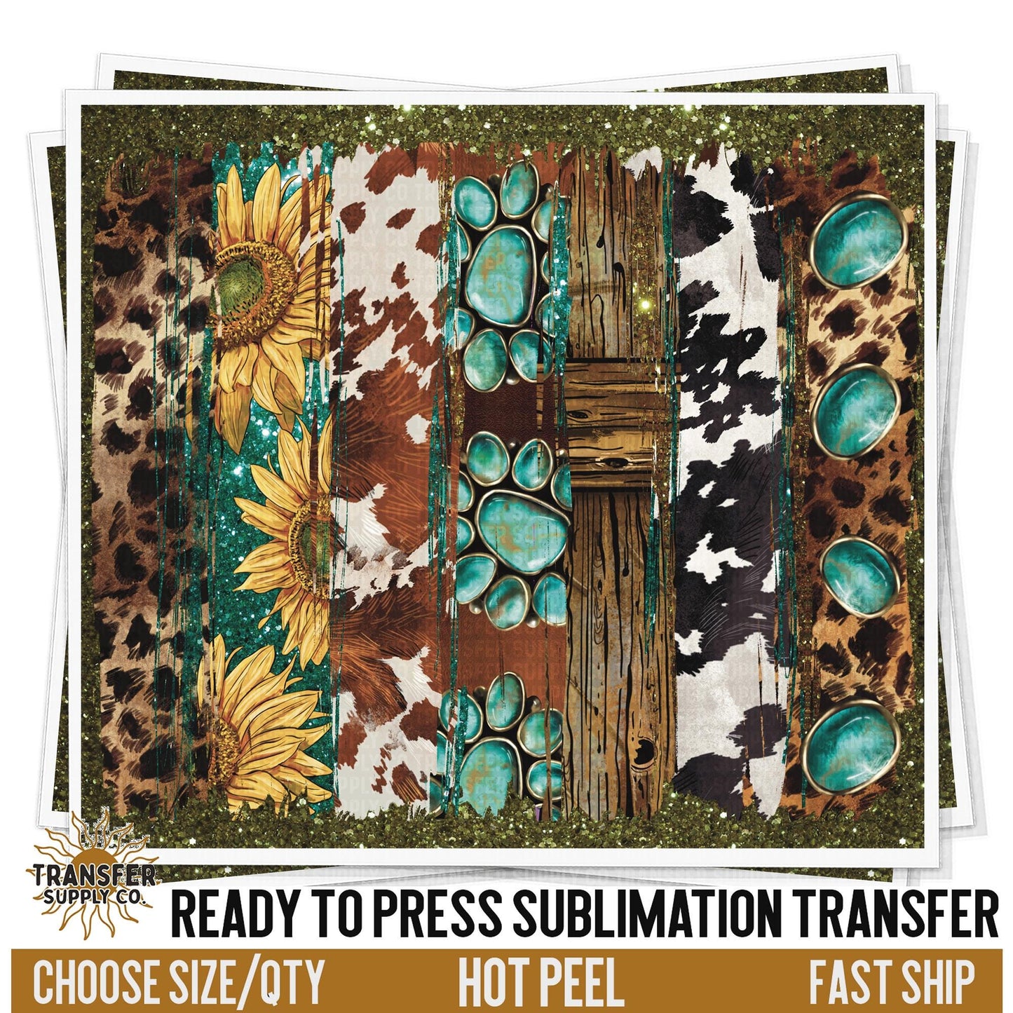 Western Animal Print Sublimation Transfer | Sublimation Tumbler Wraps, Sublimation Tumbler Transfers, Ready to Press Sublimation Transfers