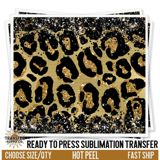 Leopard Print Tumbler Sublimation Sheet | Sublimation Tumbler Wraps, Sublimation Tumbler Transfers, Ready to Press Sublimation Transfers