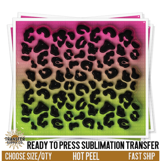 Leopard Print 3d Tumbler Wrap | Sublimation Tumbler Wraps, Sublimation Tumbler Transfers, Ready to Press Sublimation Transfers