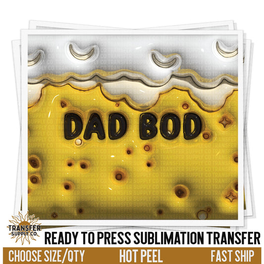 Dad Bod 3d Tumbler Wrap | Sublimation Tumbler Wraps, Sublimation Tumbler Transfers, Ready to Press Sublimation Transfers