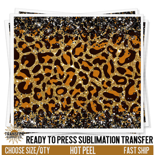 Leopard Print Tumbler Sublimation Sheet | Sublimation Tumbler Wraps, Sublimation Tumbler Transfers, Ready to Press Sublimation Transfers