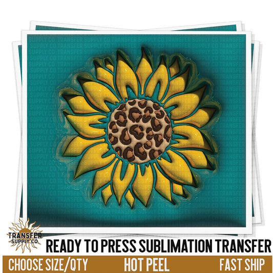 Sunflower 3D Puff Sublimation Transfer | Sublimation Tumbler Wraps, Sublimation Tumbler Transfers, Ready to Press Sublimation Transfer