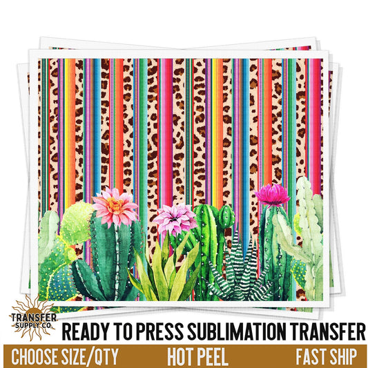 Cactus Serape Print | Sublimation Tumbler Wraps, Sublimation Tumbler Transfers, Ready to Press Sublimation Transfers