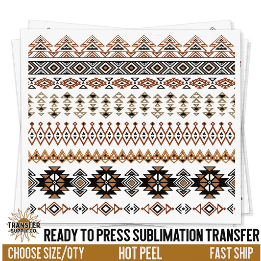 Aztec Pattern Sublimation Transfer | Sublimation Tumbler Wraps, Sublimation Tumbler Transfers, Ready to Press Sublimation Transfers