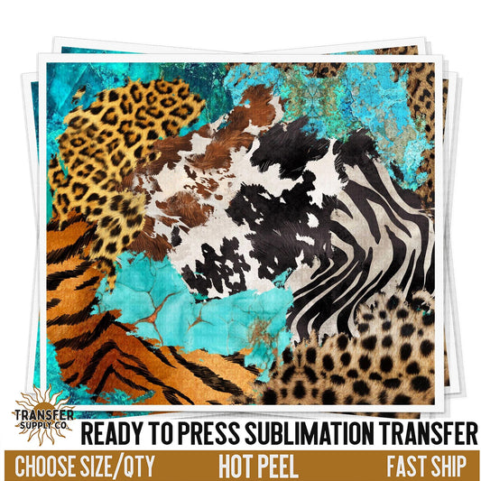 Western Animal Print Sublimation Transfer | Sublimation Tumbler Wraps, Sublimation Tumbler Transfers, Ready to Press Sublimation Transfers