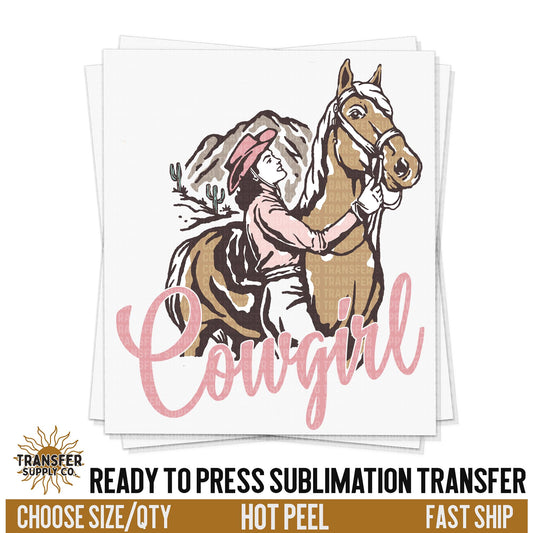 Western Cowgirl Horse Western Ready To Press Sublimation Transfer | Sublimation Transfer Prints, Printed Sublimation Transfers