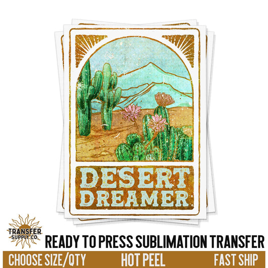 Desert Dreamer Cactus Western Ready To Press Sublimation Transfer | Sublimation Transfer Prints, Printed Sublimation Transfers