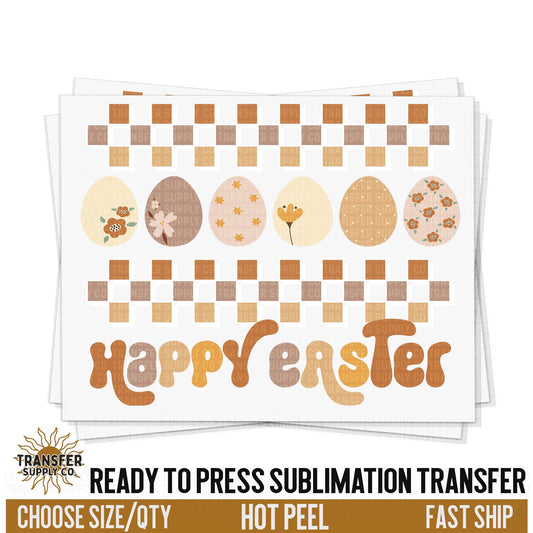 Happy Easter Sublimation Transfer, Trendy Easter Ready To Press Sublimation Transfers, Sublimation Prints, Sublimation Transfers