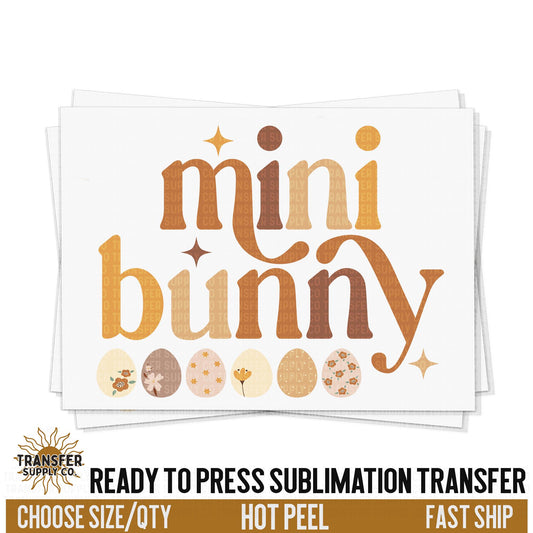 Mini Bunny Sublimation Transfer, Trendy Easter Ready To Press Sublimation Transfers, Sublimation Prints, Sublimation Transfers