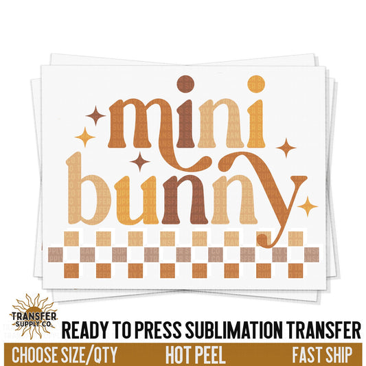 Mini Bunny Sublimation Transfer, Trendy Easter Ready To Press Sublimation Transfers, Sublimation Prints, Sublimation Transfers