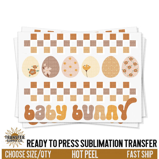 Baby Bunny Sublimation Transfer, Trendy Easter Ready To Press Sublimation Transfers, Sublimation Prints, Sublimation Transfers