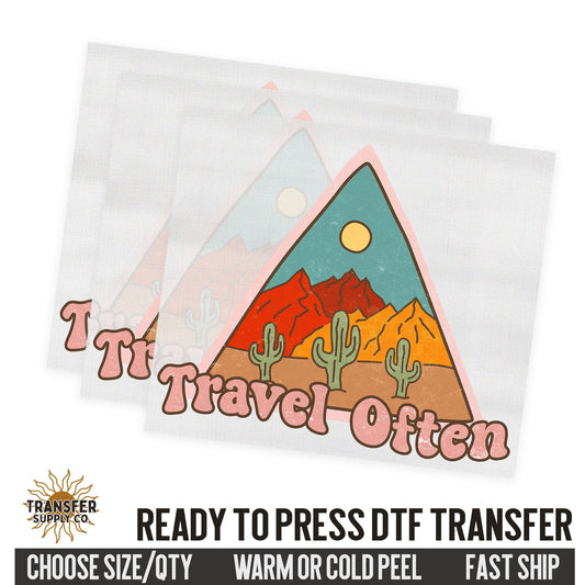 Travel Often Desert Dtf Sheet, Western Ready To Press DTF Transfer, Ready To Press DTF Film Transfer, Western DTF Transfer