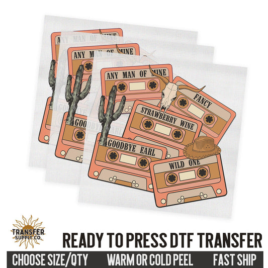 Strawberry Wine Country Music Cassettes, Western Ready To Press DTF Transfer | Dtf Transfer Prints, Printed Dtf Transfers, Dtf Film Transfer