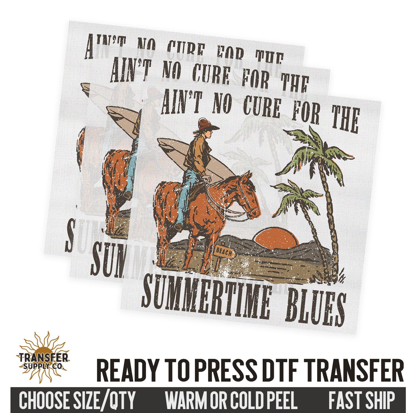 Summertime Blues, 90s Country Music Western Ready To Press DTF Transfer | Dtf Transfer Prints, Printed Dtf Transfers