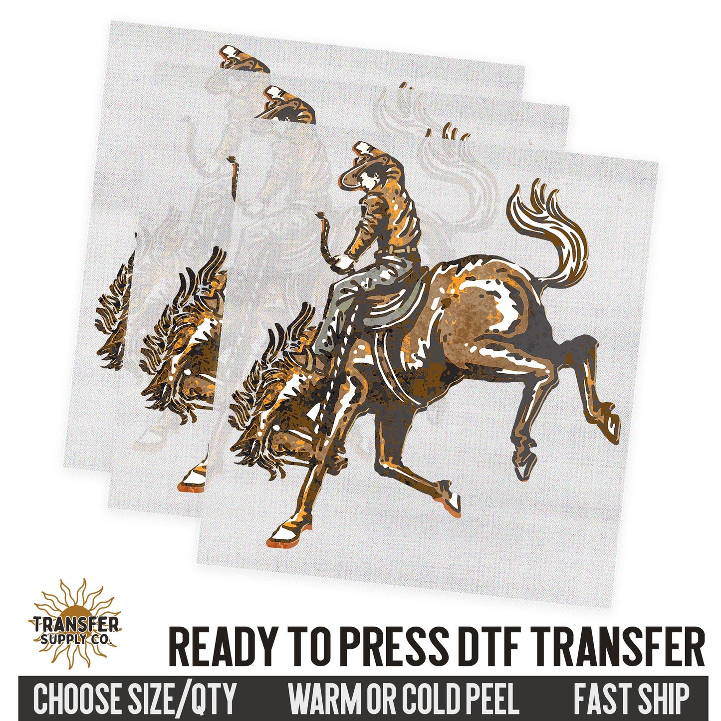 Bronco Cowboy, Rodeo Cowboy, Western Ready To Press DTF Transfer, Dtf Transfer Prints, Printed Dtf Transfer, Dtf Film Transfer