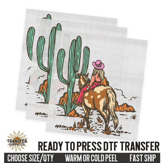 Desert Cowgirl, Western Cowgirl, Western Ready To Press DTF Transfer, Dtf Transfer Prints, Printed Dtf Transfer, Dtf Film Transfer