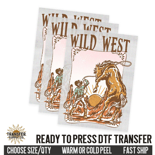 Wild West Cowboy, Western Ready To Press DTF Transfer, Dtf Transfer Print, Printed Dtf Transfer, Dtf Film Transfer