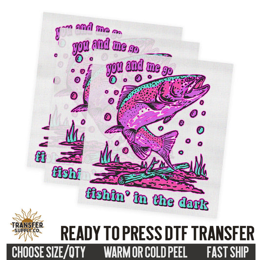 Fishing In The Dark, Western Ready To Press DTF Transfer | Dtf Transfer Prints, Printed Dtf Transfers, Dtf Film Transfers