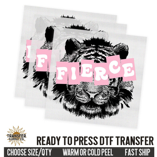 Fierce Tiger, Retro Ready To Press DTF Transfer, Dtf Transfer Print, Printed Dtf Transfer, Transfer Ready To Press