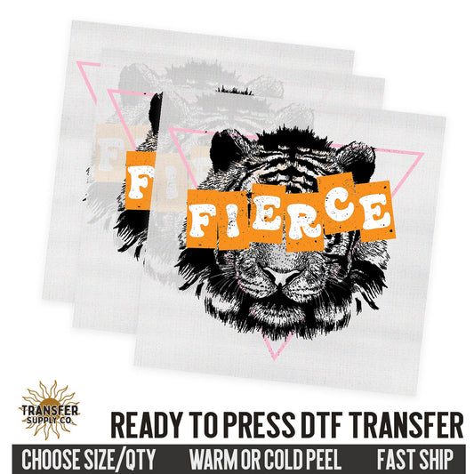 Fierce Tiger, Retro Ready To Press DTF Transfer, Dtf Transfer Print, Printed Dtf Transfer, Transfer Ready To Press