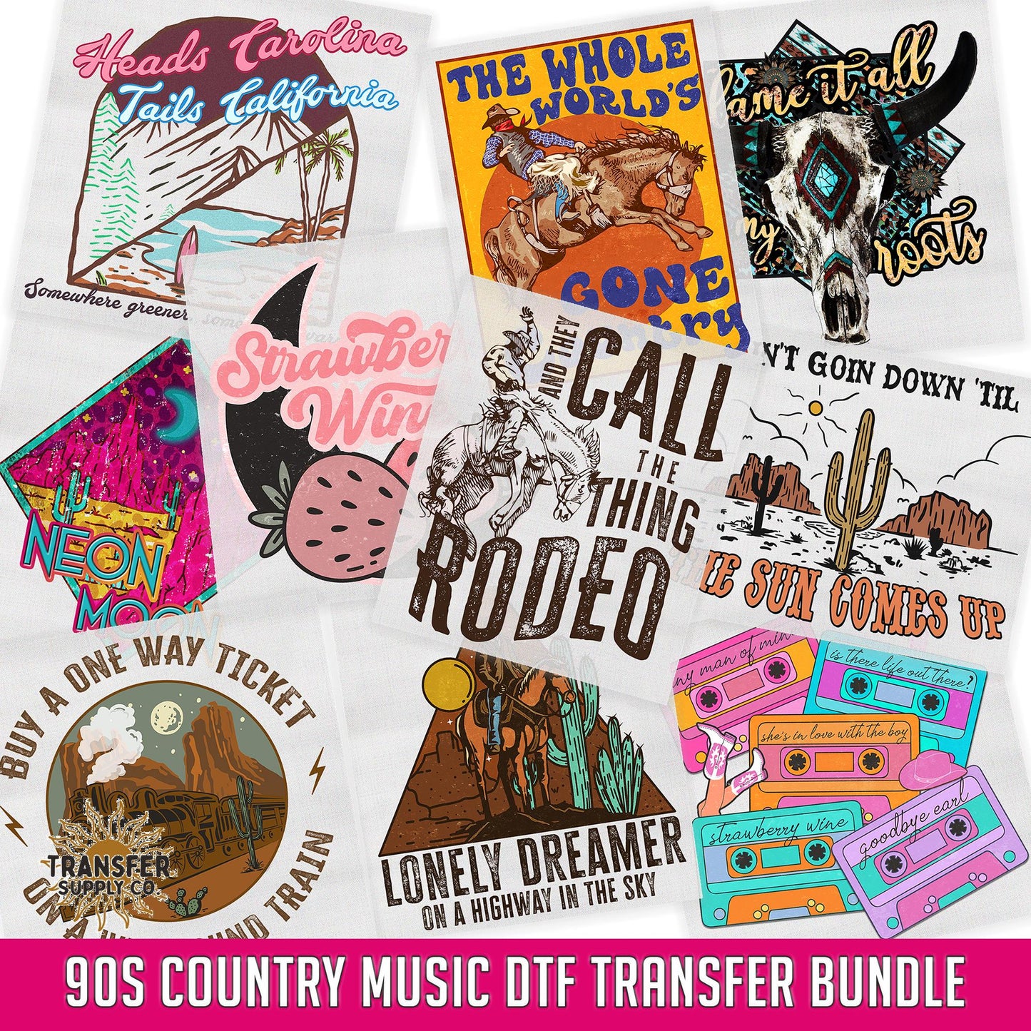 90s Country Music, Western Bestsellers DTF Bundle, Ready To Press Dtf Transfers, Ready To Press Transfers, DTF Prints, Dtf Transfers