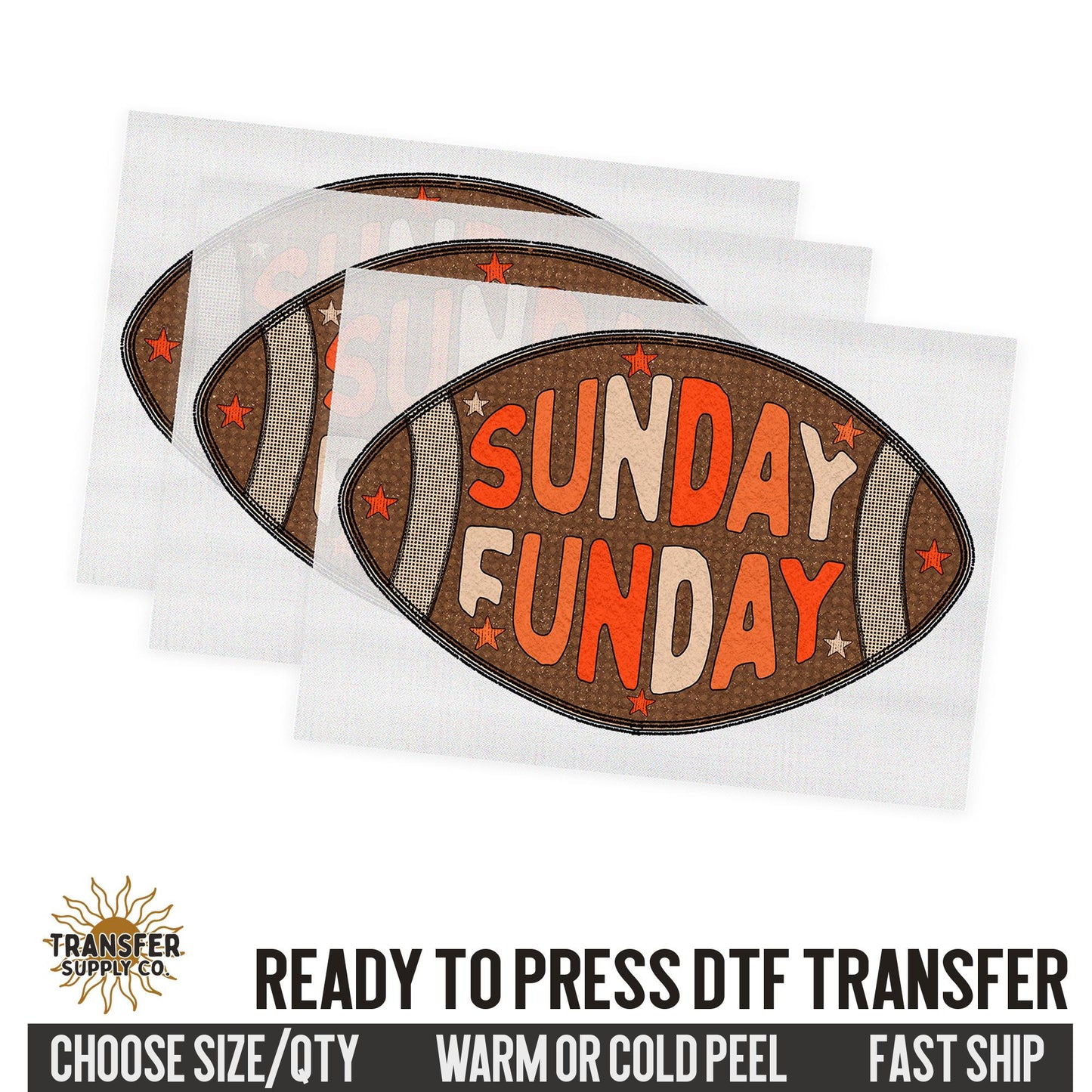 Sunday Fun Day Football, Ready To Press DTF Transfer, Dtf Transfer Print, Printed Dtf Transfer, Transfer Ready To Press