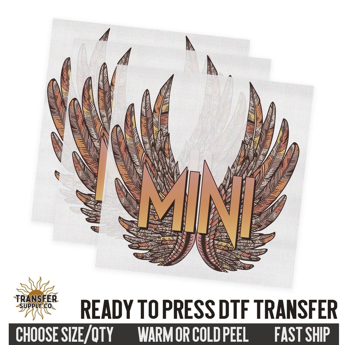 Mini Rock Angel Wings, Retro Ready To Press DTF Transfer, Dtf Transfer Print, Printed Dtf Transfer, Transfer Ready To Press