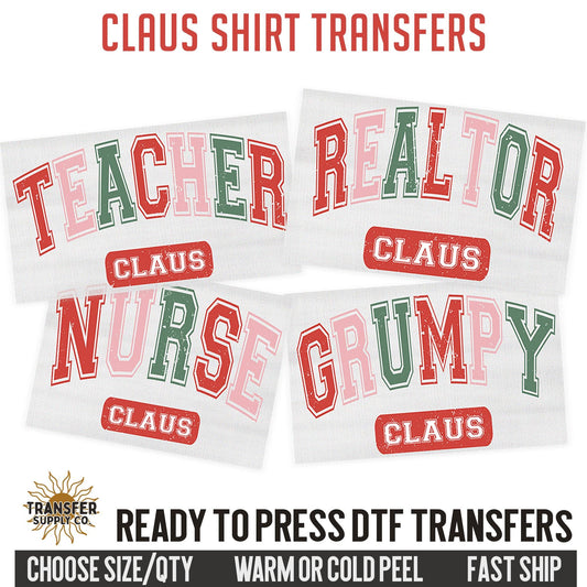 Teacher Realtor Nurse Grumpy, Matching Christmas Shirts,  Western Christmas Ready To Press DTF Transfers, Ready To Press DTF Film Transfer