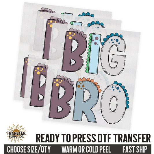 Big Bro Dinosaur, Family Ready To Press DTF Transfer, Dtf Transfer Print, Printed Dtf Transfer, Transfer Ready To Press