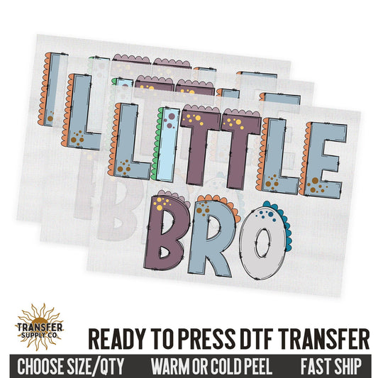 Little Bro Dinosaur, Family Ready To Press DTF Transfer, Dtf Transfer Print, Printed Dtf Transfer, Transfer Ready To Press