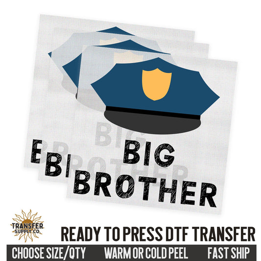 Big Brother Cop Hat, Family Ready To Press DTF Transfer, Dtf Transfer Print, Printed Dtf Transfer, Transfer Ready To Press