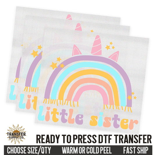 Little Sister Sibling, Family Ready To Press DTF Transfer, Dtf Transfer Print, Printed Dtf Transfer, Transfer Ready To Press