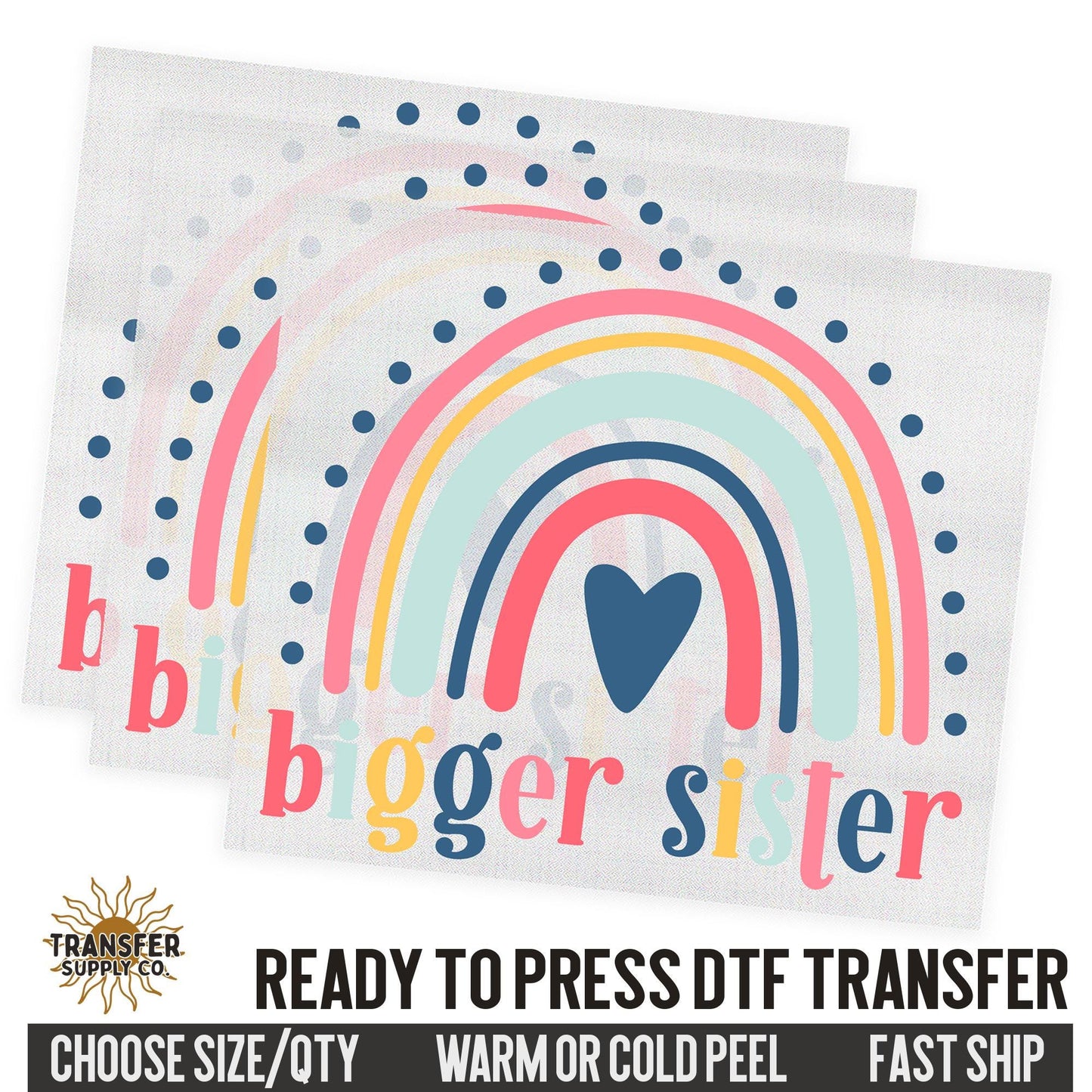 Bigger Sister Sibling, Family Ready To Press DTF Transfer, Dtf Transfer Print, Printed Dtf Transfer, Transfer Ready To Press