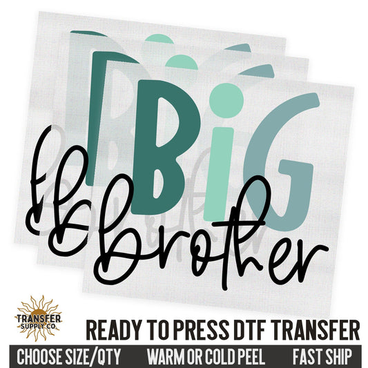 Big Brother Sibling, Family Ready To Press DTF Transfer, Dtf Transfer Print, Printed Dtf Transfer, Transfer Ready To Press