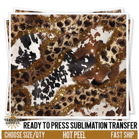 Western Animal Print Sublimation Transfer | Sublimation Tumbler Wraps, Sublimation Tumbler Transfers, Ready to Press Sublimation Transfers