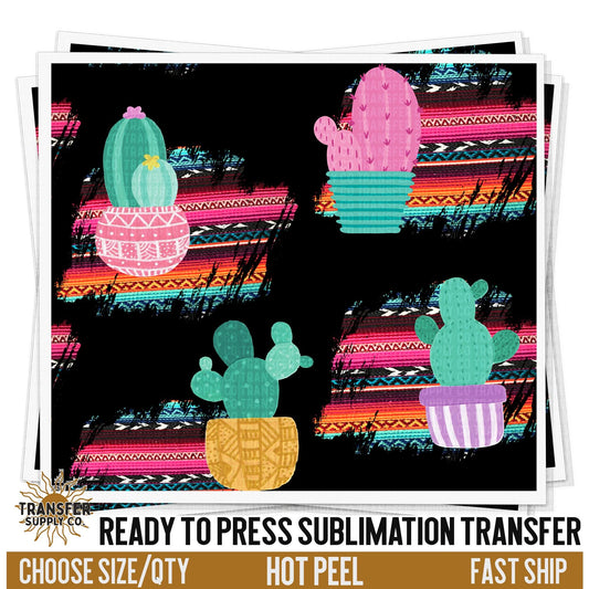 Cactus Sublimation Transfer | Sublimation Tumbler Wraps, Sublimation Tumbler Transfers, Ready to Press Sublimation Transfers