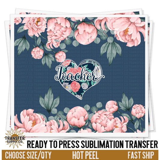 Teacher Roses Sublimation Transfer | Sublimation Tumbler Wraps, Sublimation Tumbler Transfers, Ready to Press Sublimation Transfer