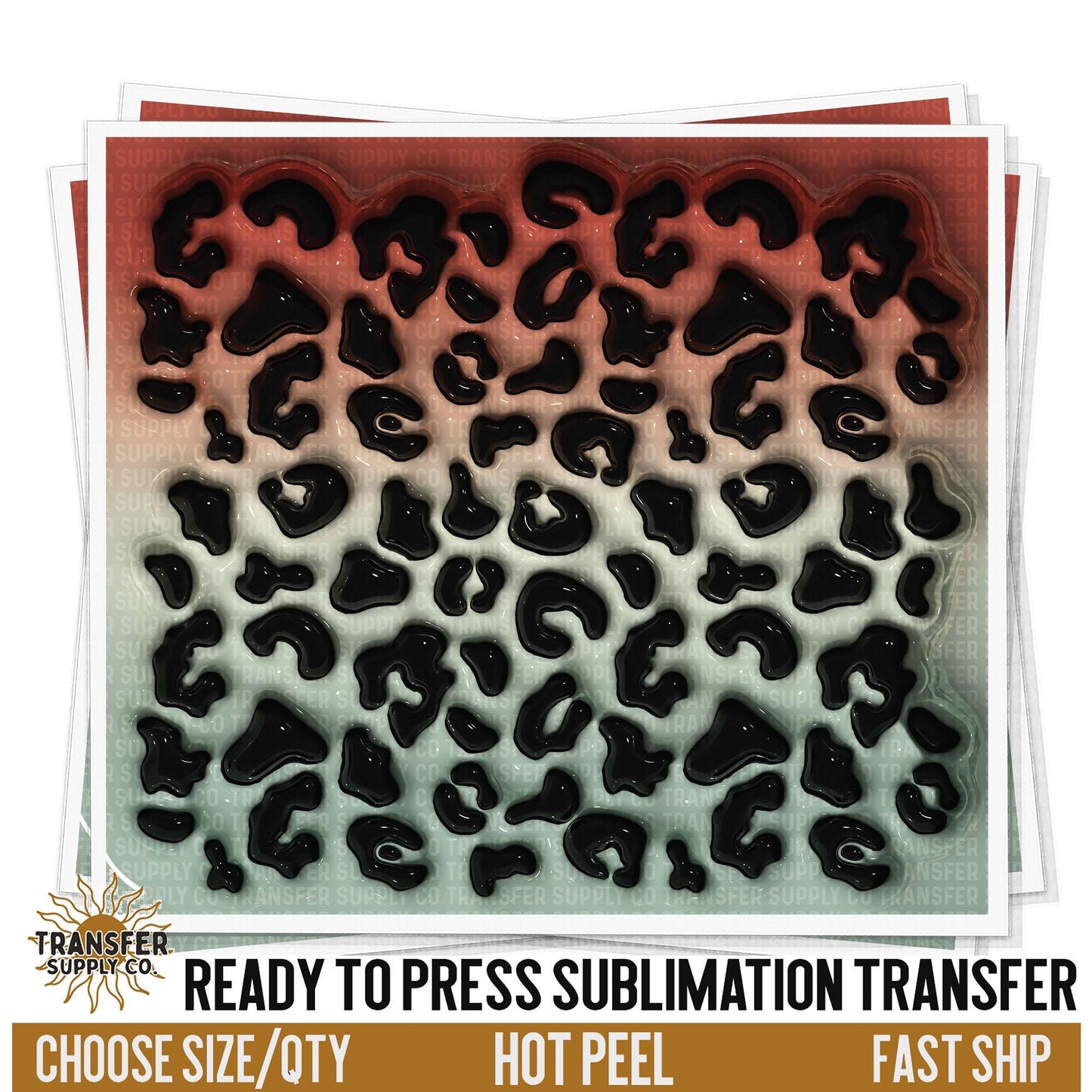 Leopard Print 3d Tumbler Wrap | Sublimation Tumbler Wraps, Sublimation Tumbler Transfers, Ready to Press Sublimation Transfers