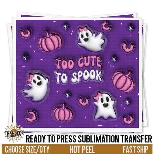 Too Cute To Spook Tumbler Sheet | Sublimation Tumbler Wraps, Sublimation Tumbler Transfers, Ready to Press Sublimation Transfers