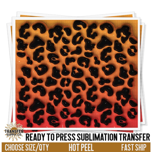 Leopard Print 3d Tumbler Wrap | Sublimation Tumbler Wraps, Sublimation Tumbler Transfers, Ready to Press Sublimation Transfers